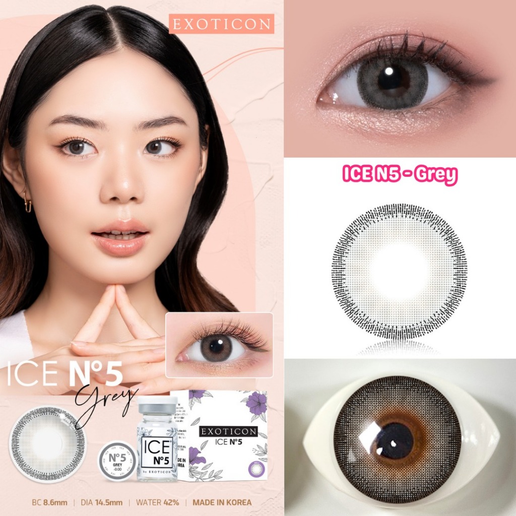 Softlens Ice N5 Grey by Exoticon Diameter 16mm - Soflen Soplen Softlen