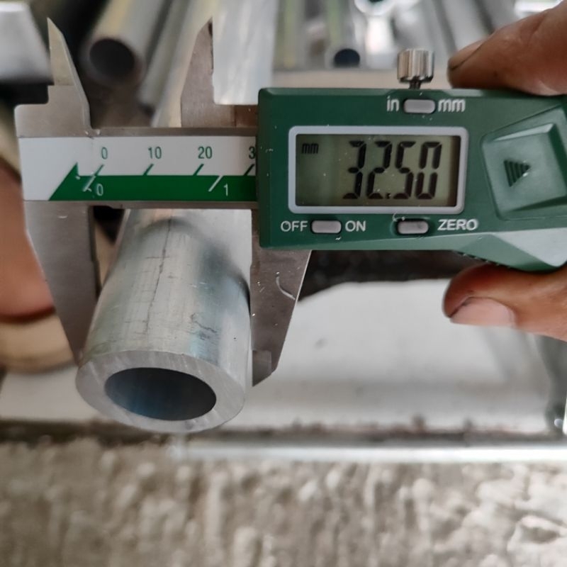 pipa aluminium OD 32,5 mm x id 21,5 mm x 1meter tebal 5,5mm tabung dural