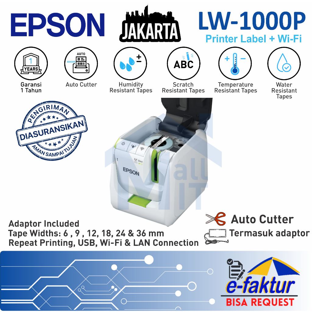 MALLIT EPSON Printer EPSON LW-1000P EPSON LW1000P Label Printer LabelWork Label Work 1000P Resmi Jak