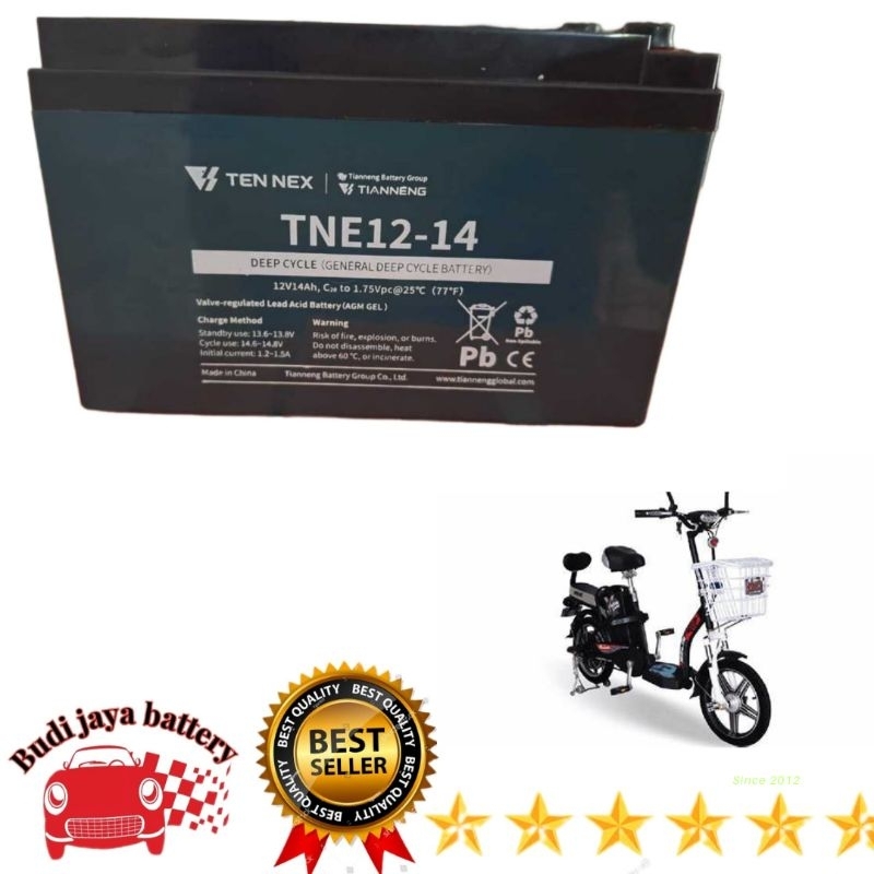 AKI SEPEDA LISTRIK/BATTERY SEPEDA LISTRIK TIAN NENG AKI SELIS 12 VOLT 14 AMPER