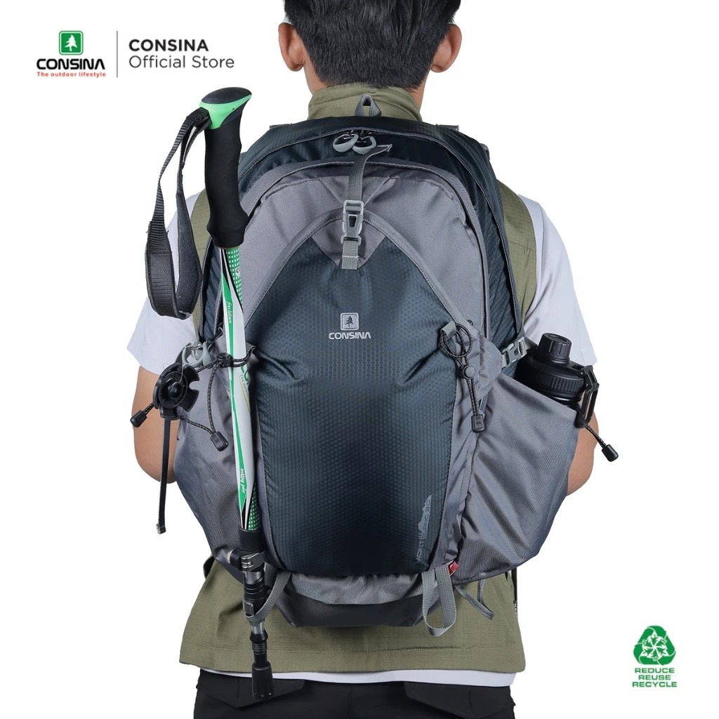 Tas Ransel Gunung Consina Mont Blanc 30L Daypack Hiking Outdoor Trekking Premium Series + Raincover