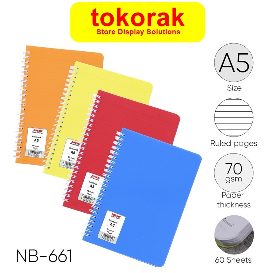 

NOTEBOOK A5 SPIRAL BUKU CATATAN BUKU TULIS JOYKO A5 GARIS NB-661 NOTE BOOK RING