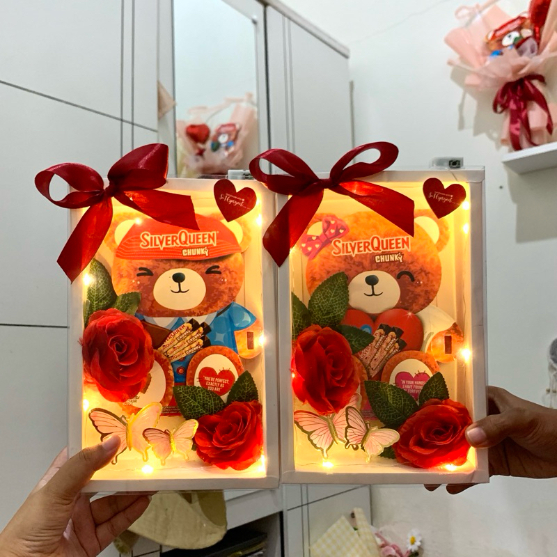 

Gift Flower box Coklat Bear || Kado Valentine || Buket Bunga || Kado Makassar