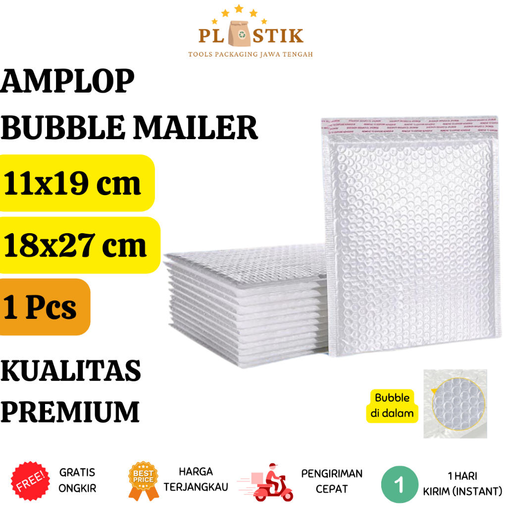 

Bubble mailer ukuran 11x19 18x27 cm / Amplop Bubble - Bubble Bag / Amplop Bubble Murah