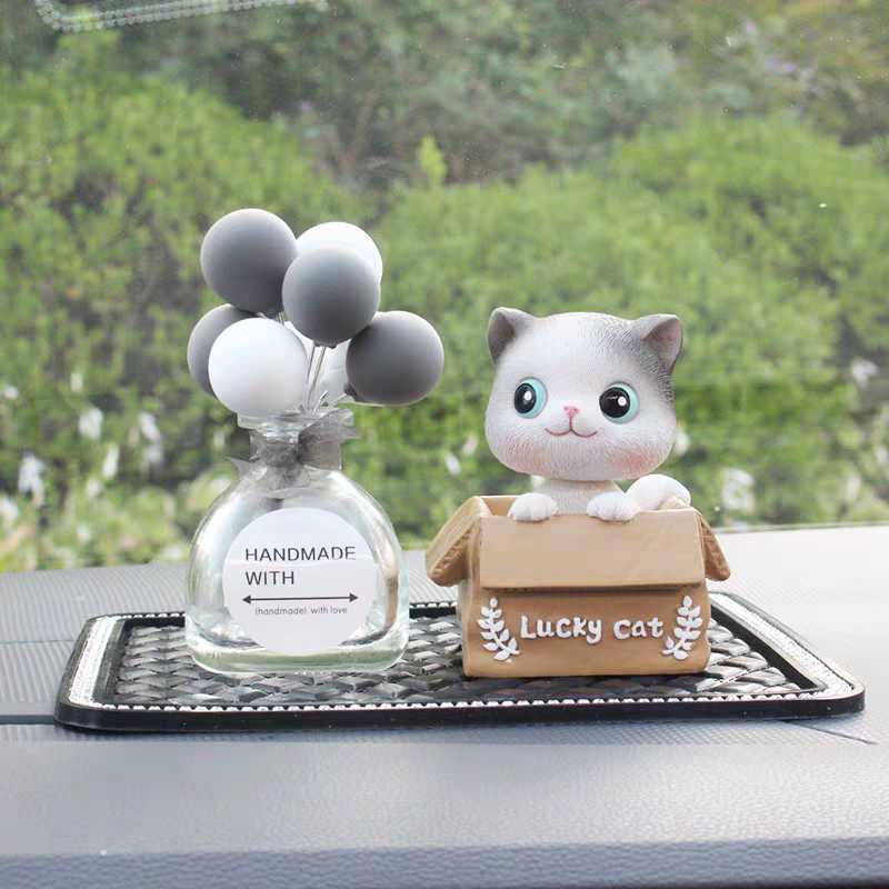 PALING LARIS [ PAKET KOMPLIT ] Aksesoris Mobil Kucing Lucu Kepala Goyang Parfum Pajangan Mobil Lucu