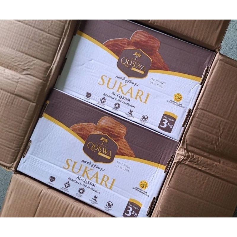 

KURMA SUKARI Merk Qoswa Arabian Dates Platinum 3Kg