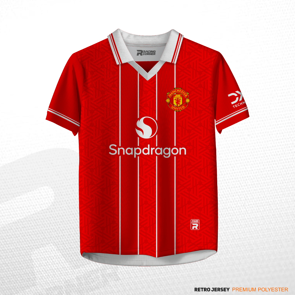 Jersey Bola Manchester United Vintage Full Printing Jersey Retro MU