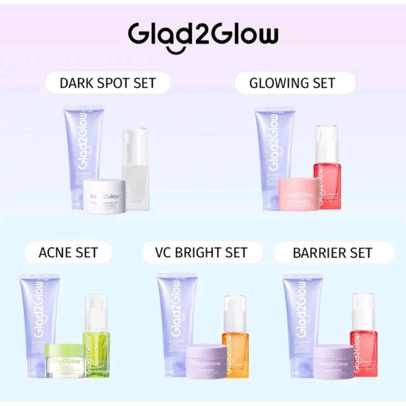 paket skincare glad2glow 3in1 | moisturizer glad2glow 3in1 original