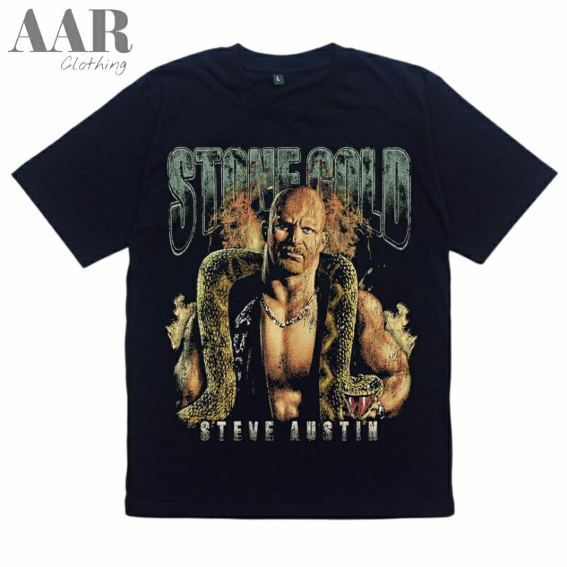 AarClothing - Kaos Tshirt Stive Austin WWE Smack Down Vintage Desain