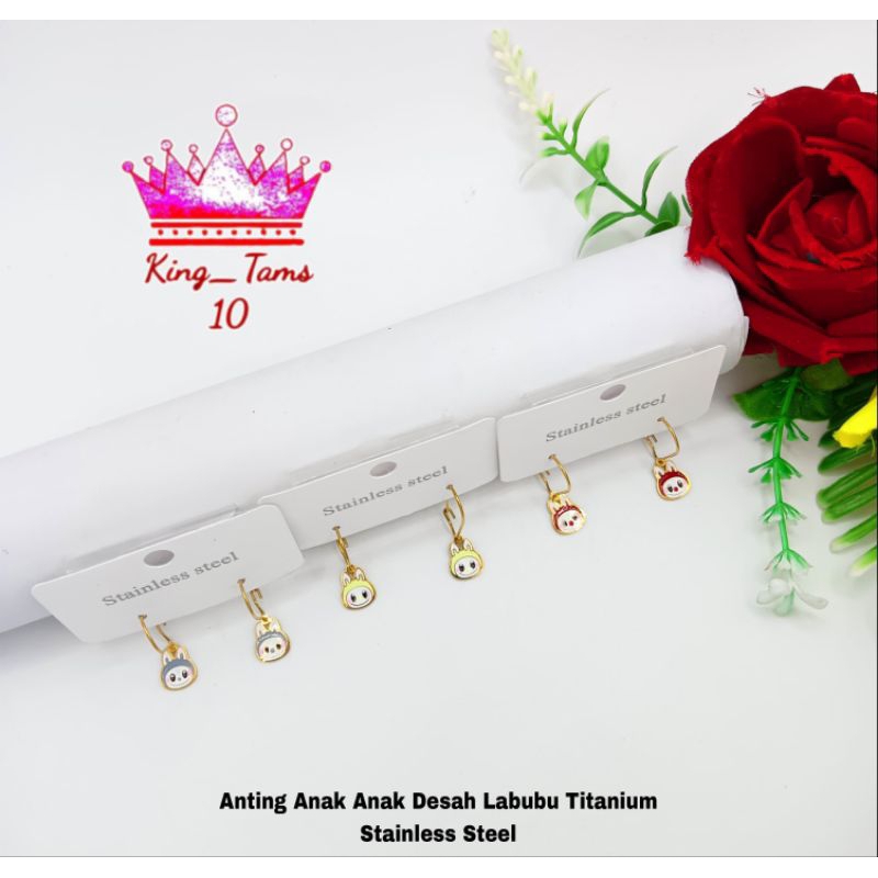 Anting Anak Anak Labubu TITANIUM Anting Anak Lucu Kekinian