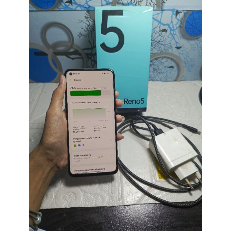 JUAL HP OPPO RENO 5 RAM 8+4/128GB ORIGINAL MULUS NOMINUS FULLSHET