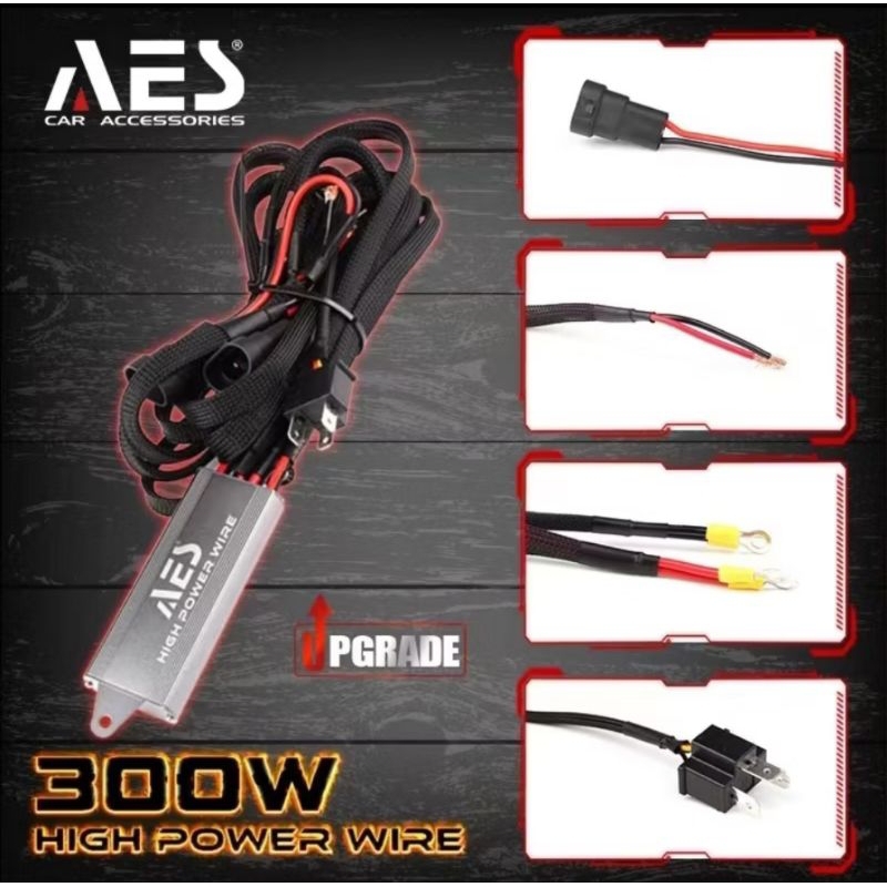 Kabel Set Relay High Power 300Watt Soket H4 AES