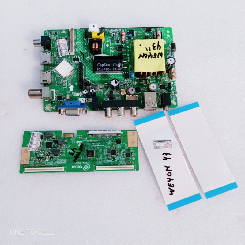 MESIN TV WEYON 43INCHI - MESIN TV WEYON 43" - MAINBOARD TV WEYON - REMOT TV WEYON 43" - T CON TV WEY