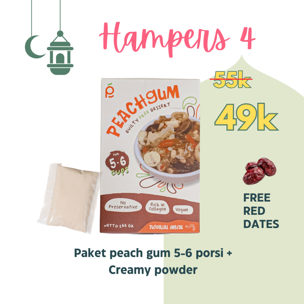 

Mending Peach Gum - [READY INSTANT] Hampers Puasa 4 (Peach Gum 5-6 porsi + Creamy Powder)