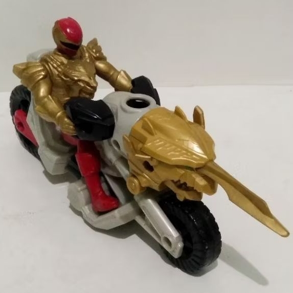 Set Power Ranger Ultra Red Ranger Dragon Cycle Bandai