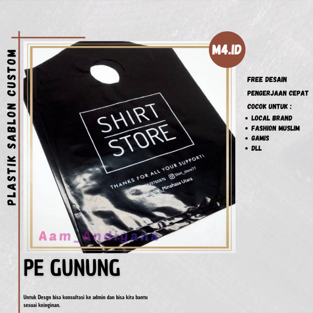 PLASTIK SABLON MURAH  ( PE GUNUNG) CUSTOM DESIGN