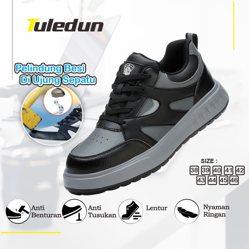 Tuledun Sepatu Safety Sport Porpoise Grey | Sepatu Safety Sport | Sepatu Kerja | Sepatu Pabrik | Sep