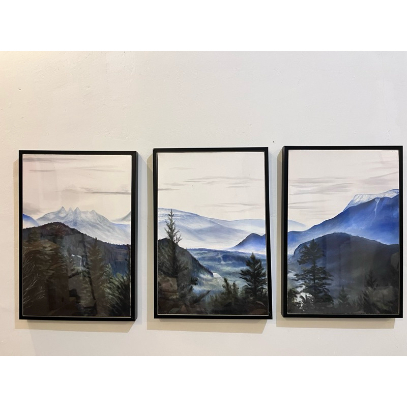 Lukisan Canvas Pemandangan Handmade Bingkai Kayu 40 x 60