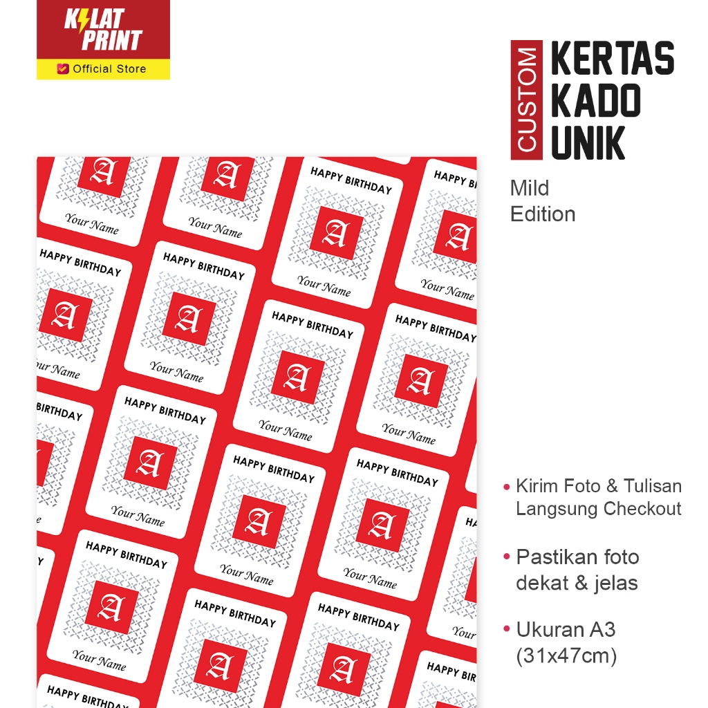 

Custom Kertas Kado Muka Foto Gambar Unik Mild Edition