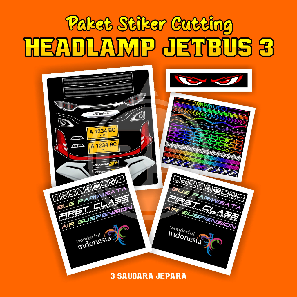 

Paket Stiker Cutting HEADLAMP JETBUS Plastik