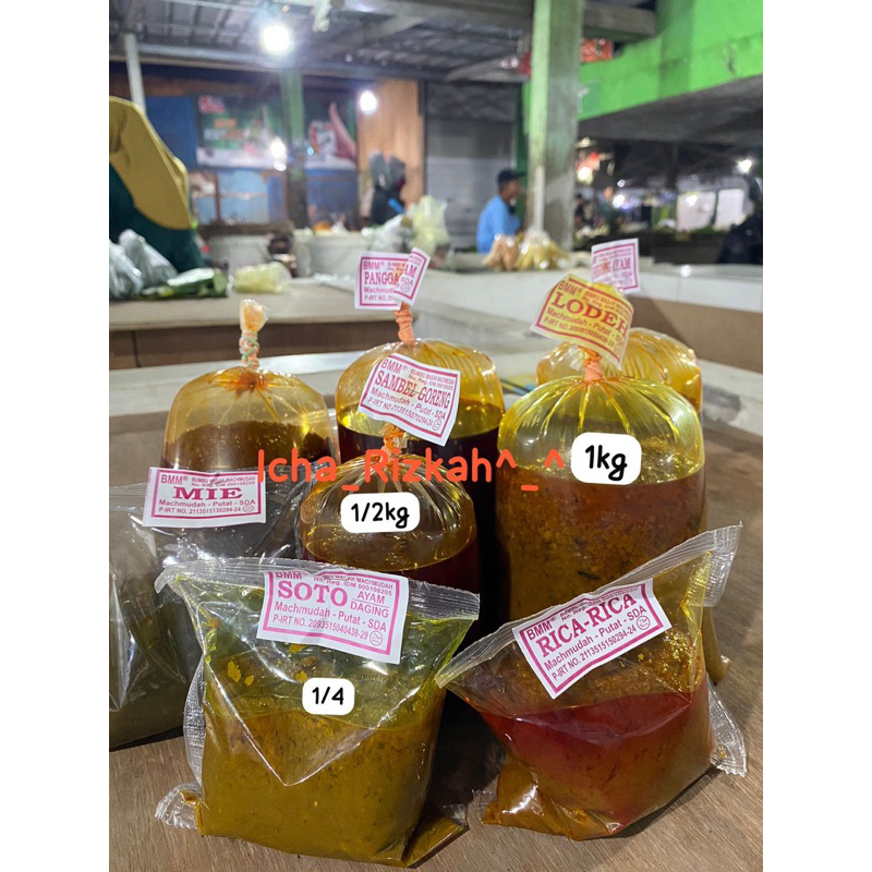 

Bumbu Masak Machmudah Rica-Rica kemasan 1kg (1000gr), 1/2kg (500gr), dan 1/4kg (250gr). Bumbu Masak Machmudah Rica-Rica kiloan. Bumbu Masak Machmudah. Bumbu Masak instan dan Enak