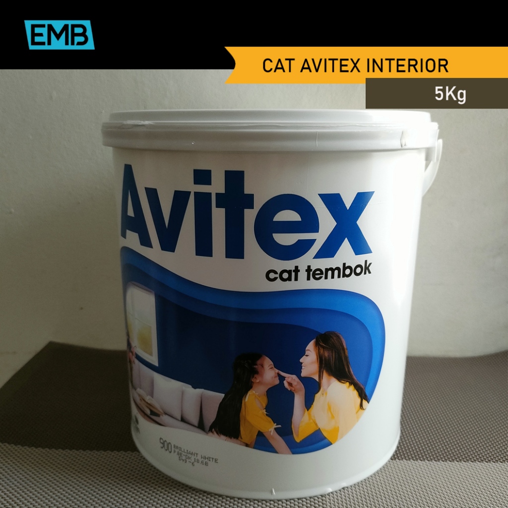 Cat Tembok Avitex Emulsion 5Kg 900 BRILLIANT WHITE BY AVIAN BRANDS / CAT AVITEX INTERIOR