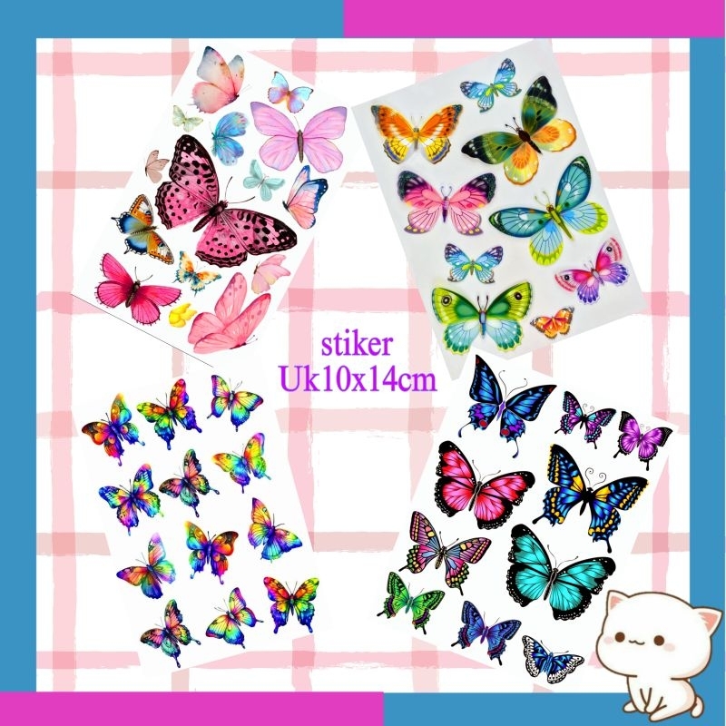 

Stiker Uk10x14cm kupu-kupu