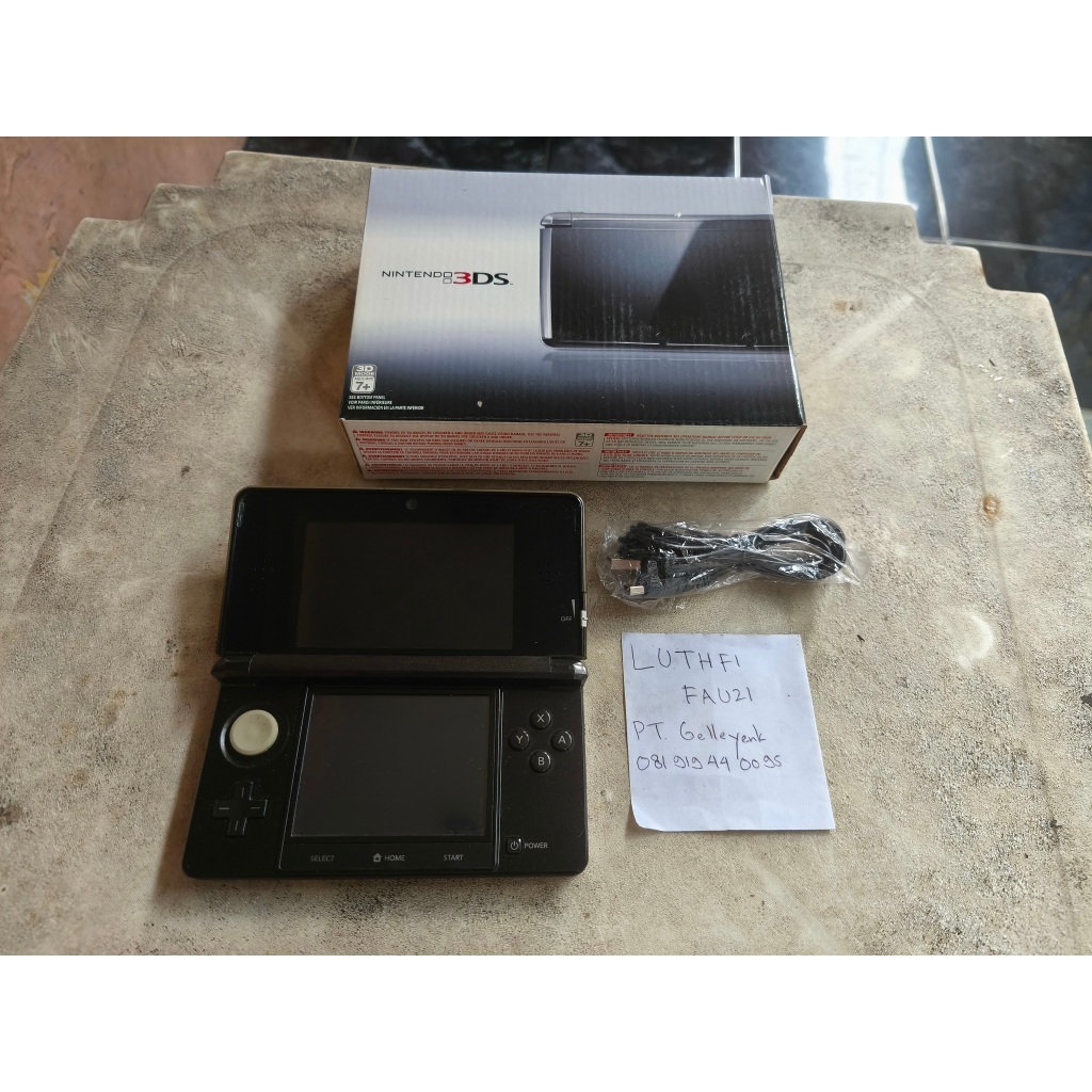 Nintendo 3DS not XL Cosmo Black CFW Luma 16GB Fullset 15