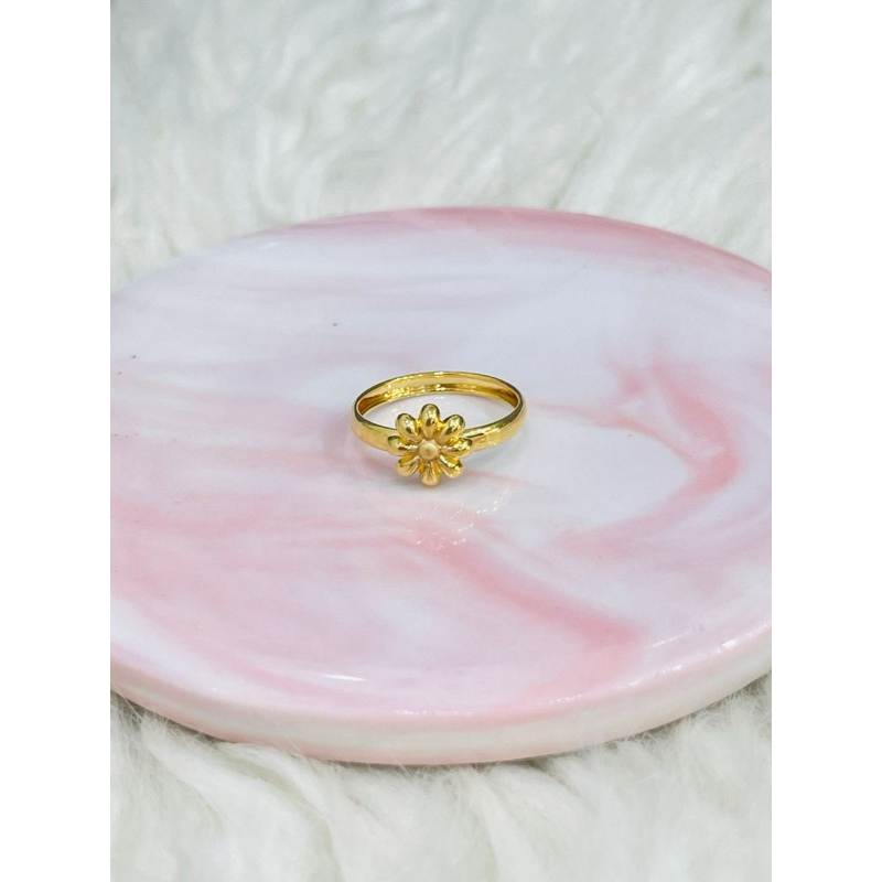 cincin bunga kopong polos uk 11 stngah emas asli kadar 875