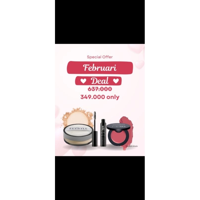 paket bedak tabur maskara dan creamblush JAFRA /elysyle
