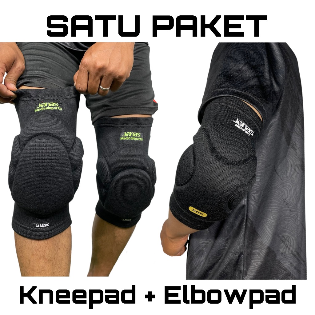 Kneepad Futsal Jonas V2 Elbowpad Elbow hitam putih Pelindung Deker Lutut Siku Kiper Futsal Original