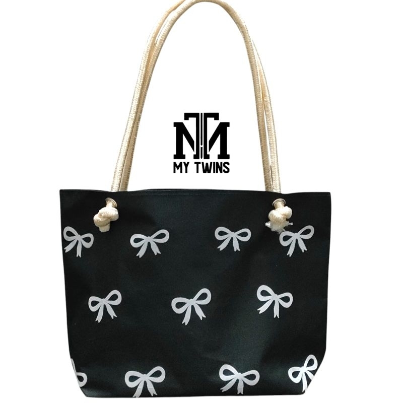 Tas Totebag Wanita Murah Tas Pengajian Totebag Tali Sumbu Penutup Resleting