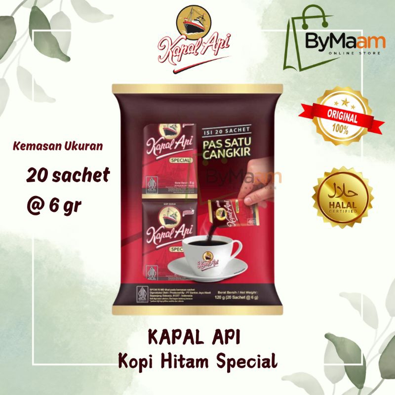 

Kopi KAPAL API Special 20 x 6 gr | Kopi Hitam Bubuk 20 Sachet 2 renceng