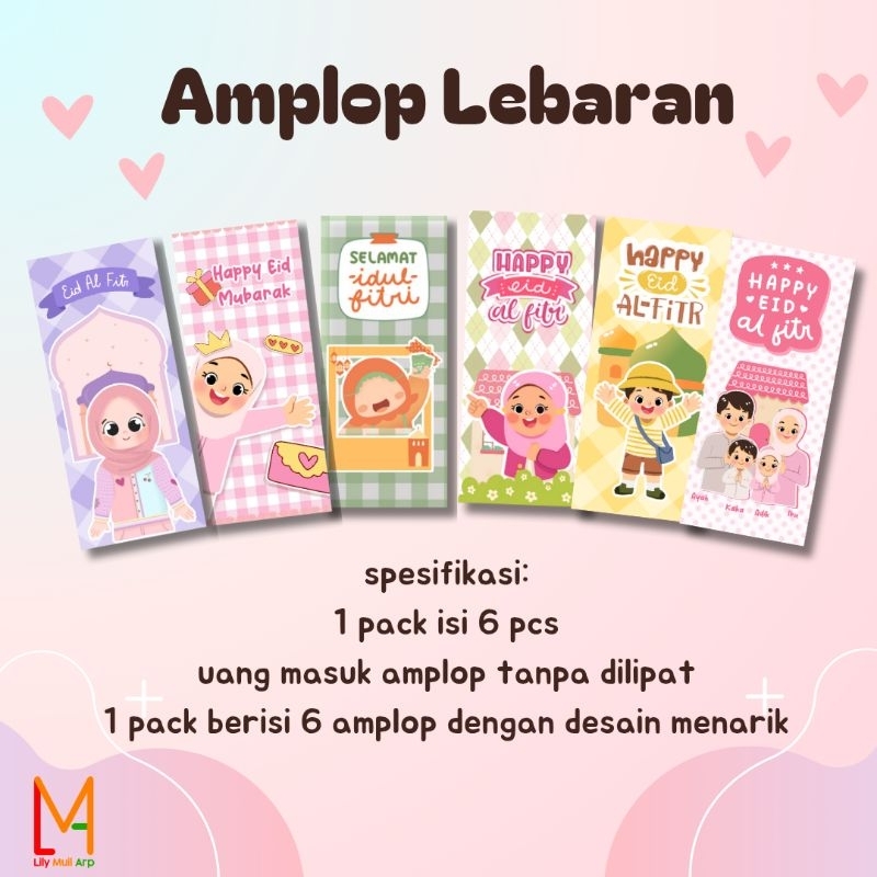 

(6 pcs) Amplop Lebaran Lucu 2025