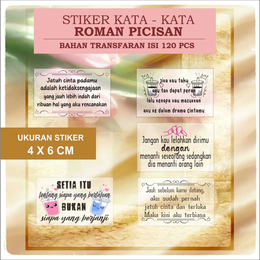 

H7Y Stiker Transfaran Kemasan Makanan Dan Minuman Isi 120 Roman Picisan