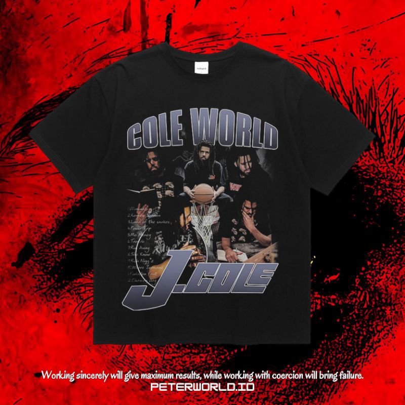 Peterworld "J Cole" Kaos | T shirt | Kaos J cole Cole World Vintage Rap Tee
