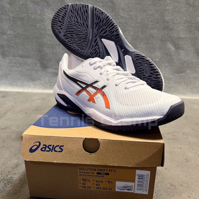 Sepatu Tenis Asics Solution Swift FF 2/Tennis Shoe Asics White Nova Orange Original