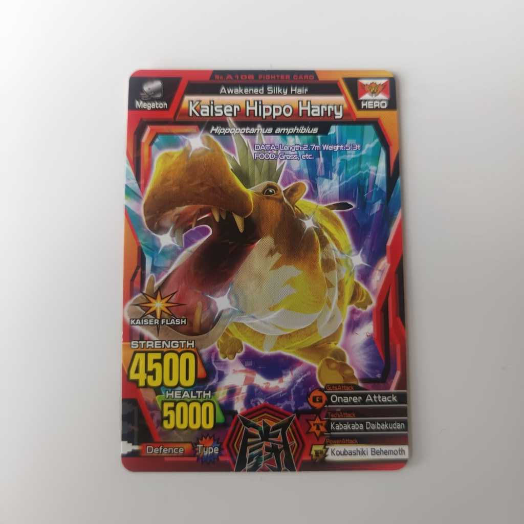 Kartu Great Animal Kaiser - Kaiser Hippo Harry Fighter Card Ver. 4 ORIGINAL
