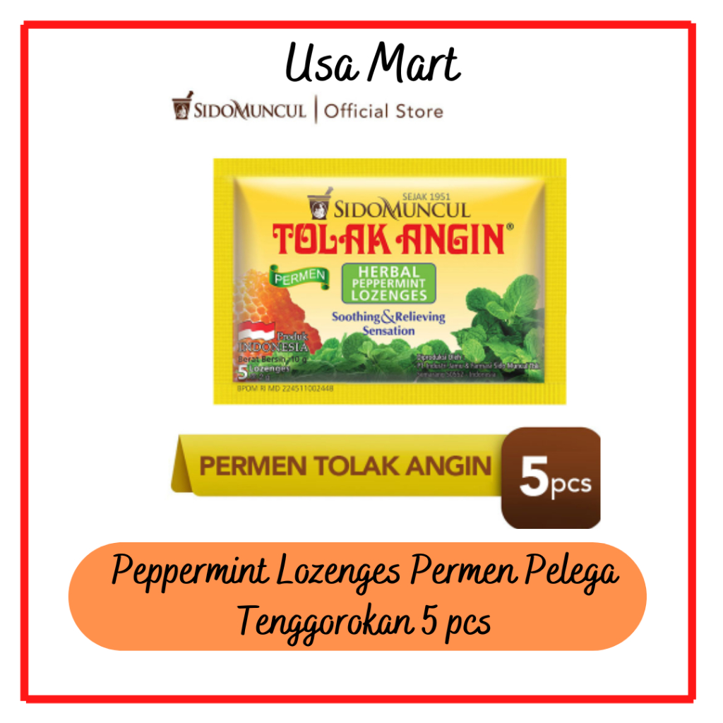 

SIDOMUNCUL - Tolak Angin Herbal Permen Pelega Tenggorokan isi 5 butir