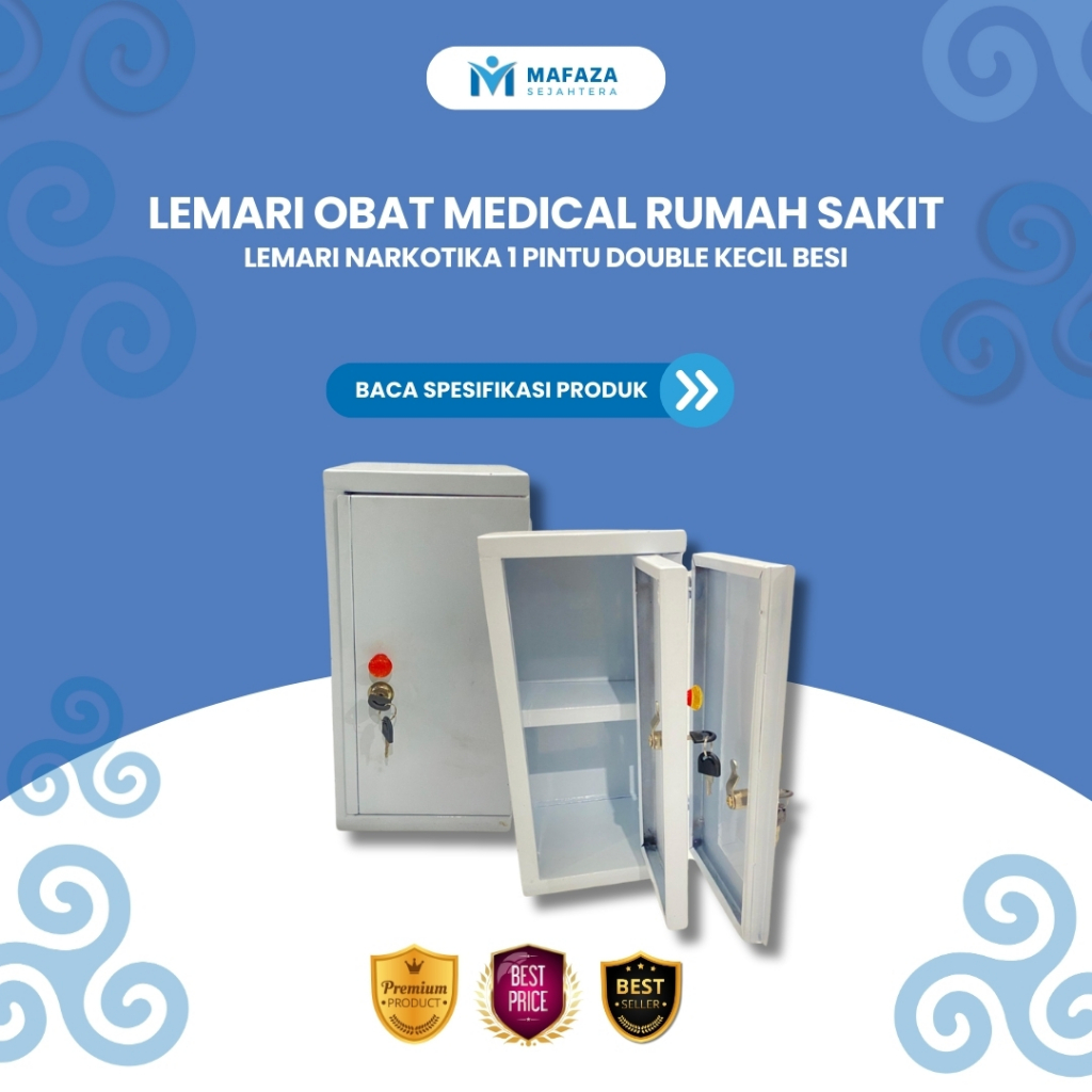Lemari Obat medical Rumah Sakit | Narkotika Mini 1 Pintu Double Kecil