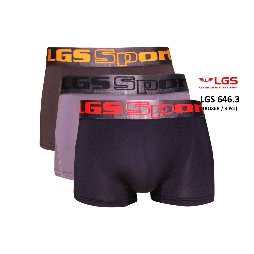 Celana Boxer Pria LGS  646 ISI 3Pcs|Celana Boxer LGS SPORT