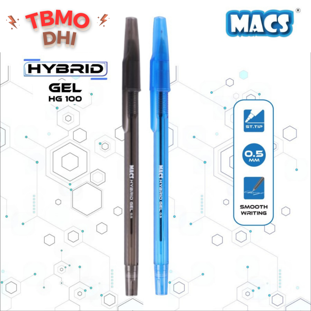 

TBMO MACS Hybrid Gel Pen HG 100 1Pcs - Black Blue Ecer ( Pulpen / Pena / Ballpoint )