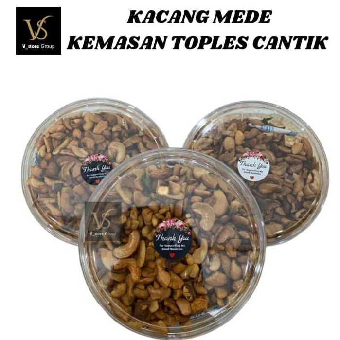 

KACANG MEDE MATANG MURAH KEMASAN TOPLES/KACANG METE/KACANG MENTE RASA GURIH RENYAH KEMASAN TOPLES CANTIK