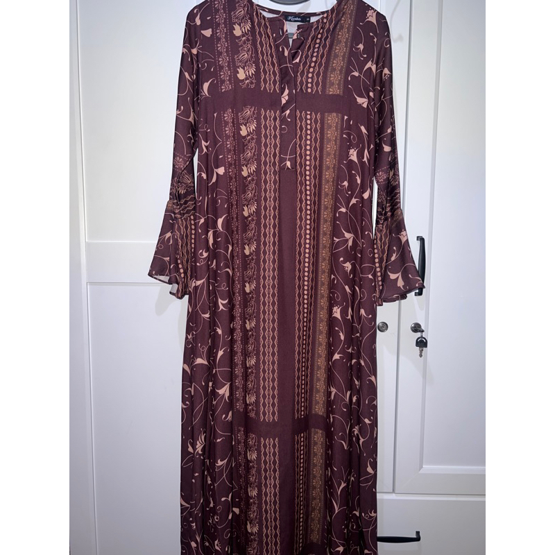 gamis kienka, dress kienka burgundy size s