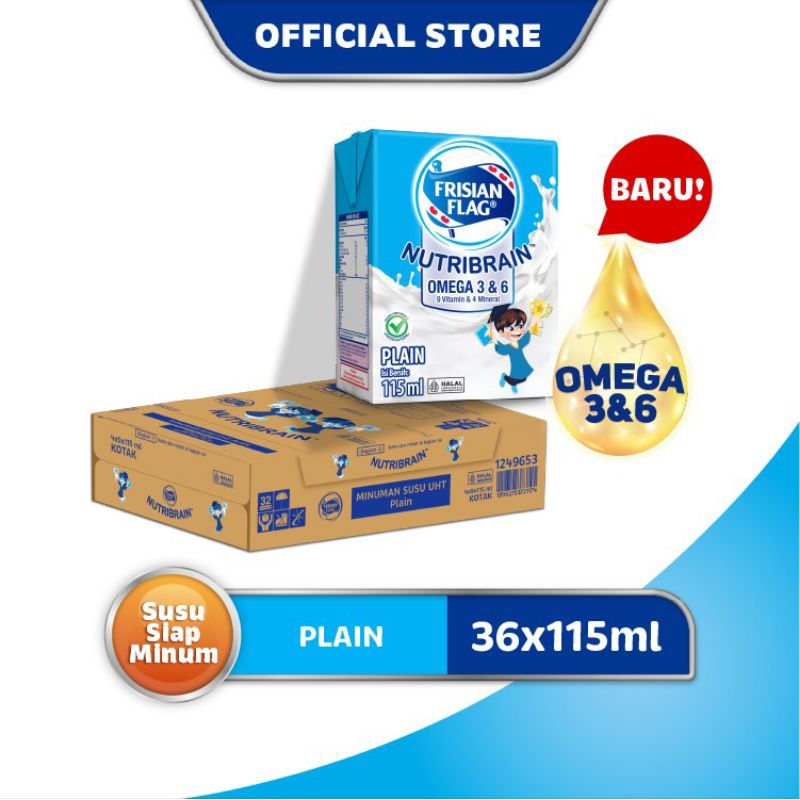 

(Paket 6 Pcs.) Frisian Flag Omega Susu UHT Plan 115 ml