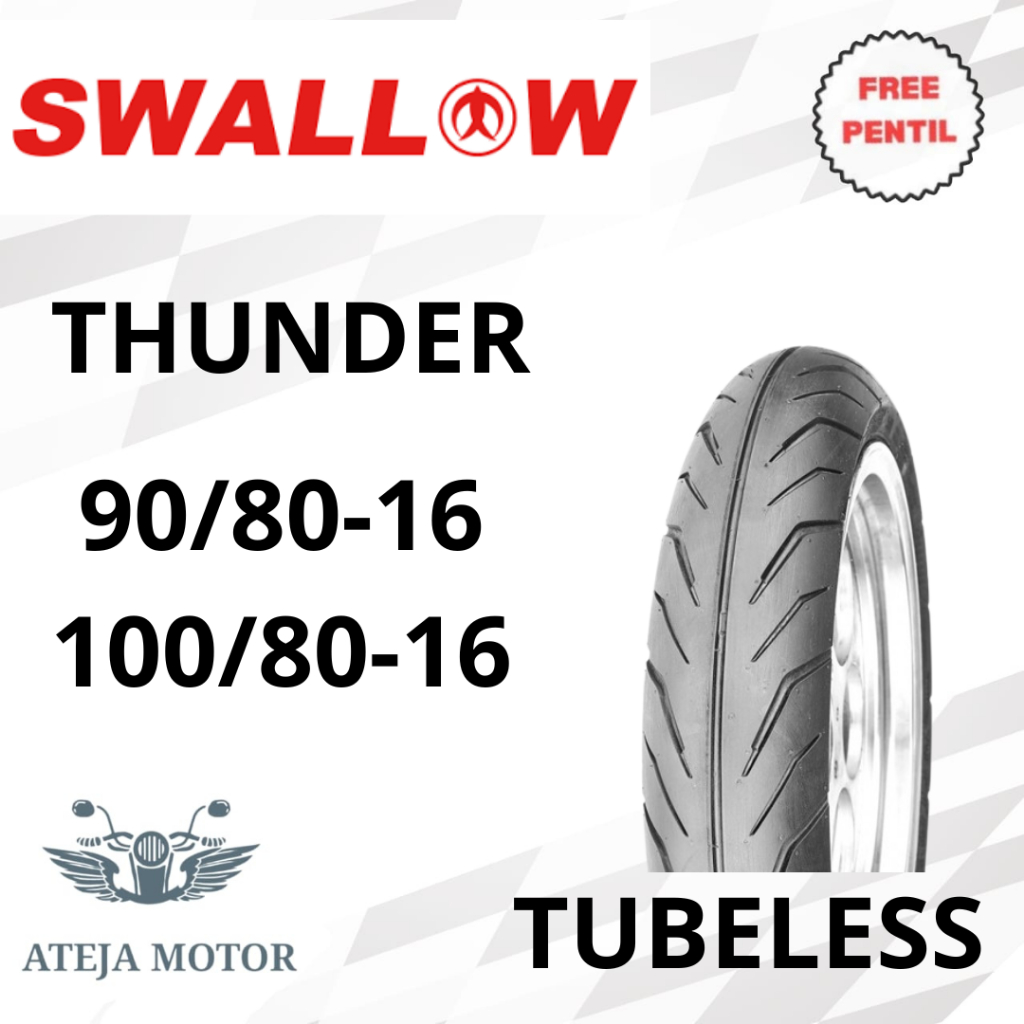 Ban Tubeless Ban Swallow Thunder 80/80-16 90/80-16 100/80-16 Ban Tubeless Ban Motor Ring 16