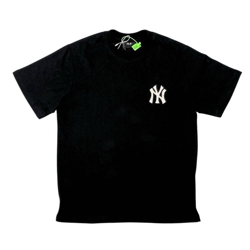 Tshirt Baju MLB Yankees Basic Monogram Big NY Logo Black Tee