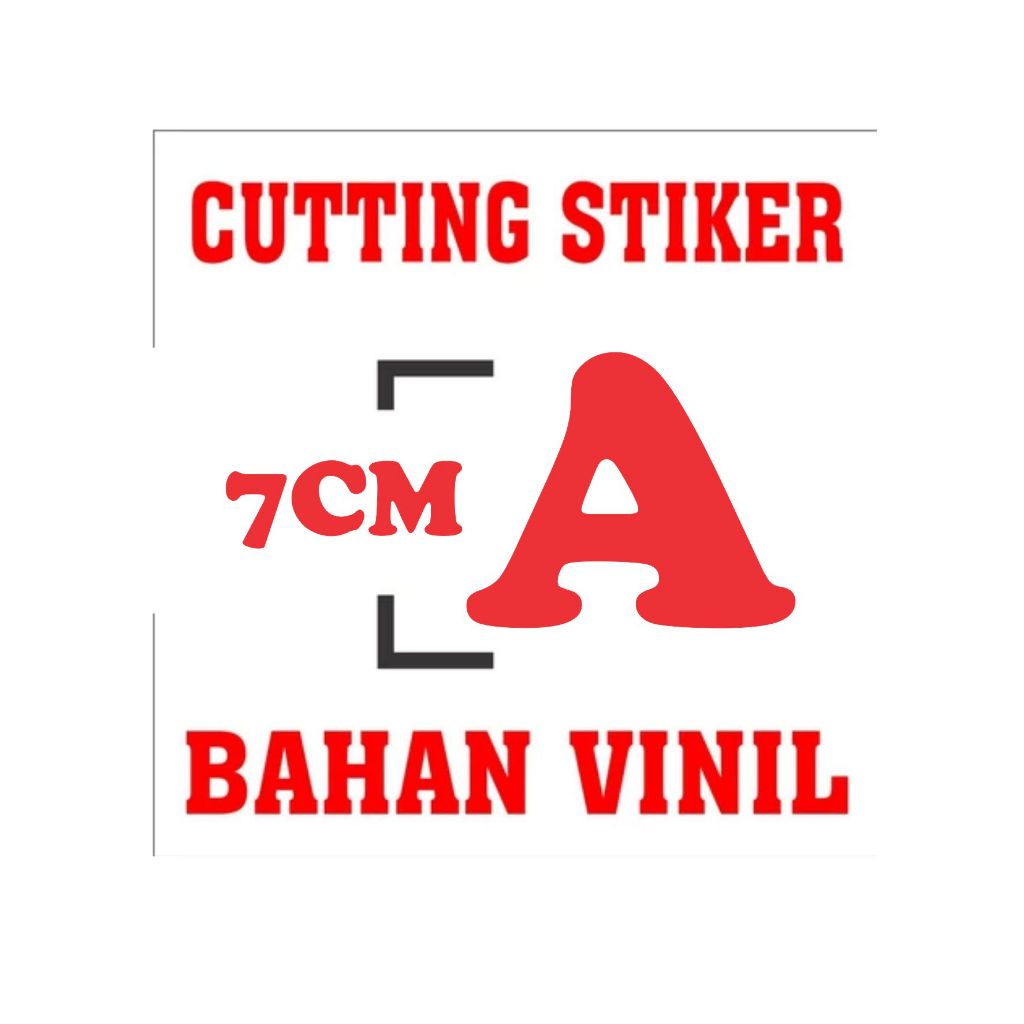 

stiker cutting huruf - warna merah satu warna - tinggi 7cm ,.,..