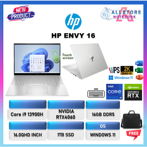 HP ENVY 16 TOUCH I9 13900 RTX4060 8GB/ 16GB 1TB Win11 16.0QHD IPS