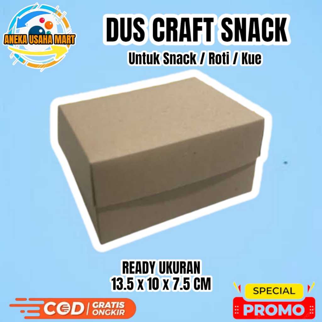 Snack Box Aqua T Kotak Makanan Ringan Dus Snack Kertas Paper Box Kraft - Dus Roti - Dus Kue